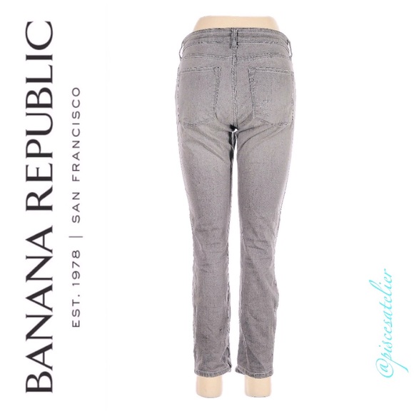 Banana Republic Skinny Fit Distressed Jeans in Light Gray Wash, Women’s Size 25P - Picture 3 of 10